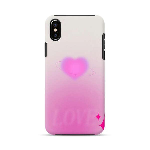Pink Glowing Heart Love Sparkle iPhone XS Max Impact Case