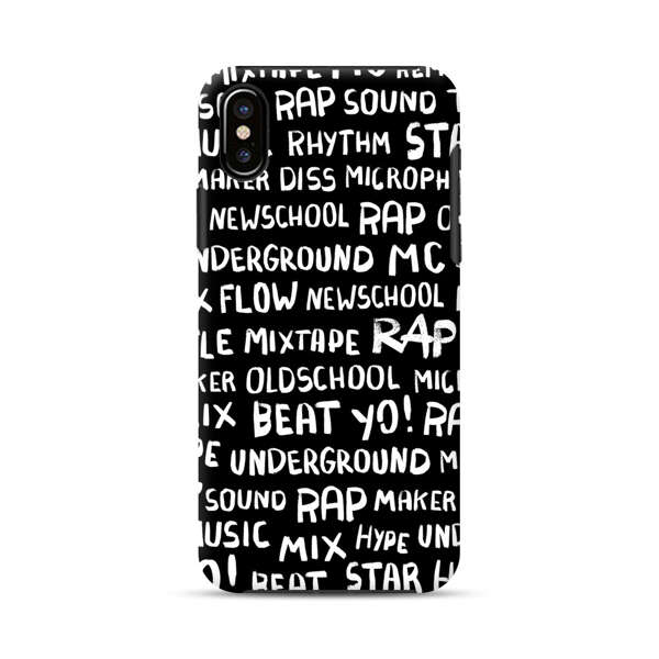 Rap Hip Hop Words Collage iPhone XS Max Impact Case