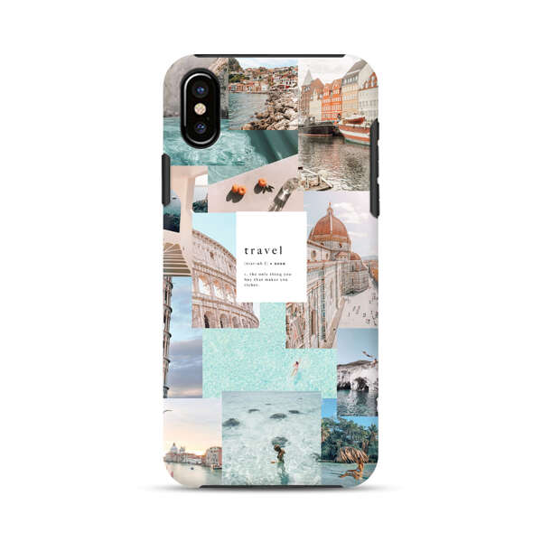 Travel Scenic Collage with Landmarks and Coastline iPhone XS Max Impact Case