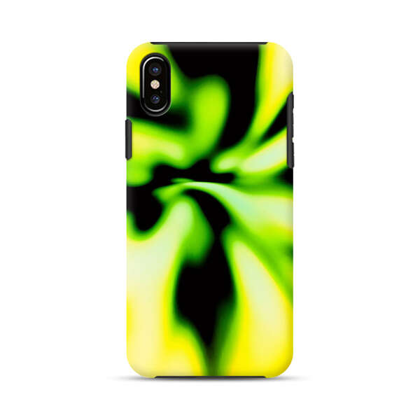 Vibrant Abstract Green and Yellow Swirl iPhone XS Max Impact Case