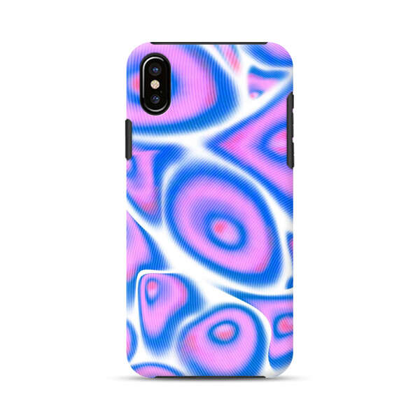Vibrant Abstract Pink and Blue Swirl Pattern iPhone XS Max Impact Case