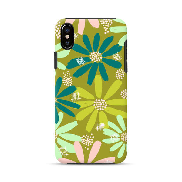 Vibrant Floral Daisy Pattern iPhone XS Max Impact Case