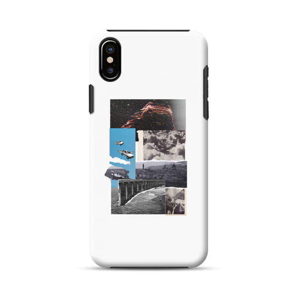 Vintage Collage with Aviation, Bridge, and Cityscape iPhone XS Max Impact Case