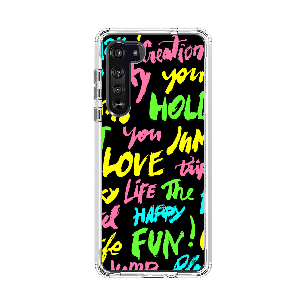 Colorful Positive Motivational Words Pattern neon-words