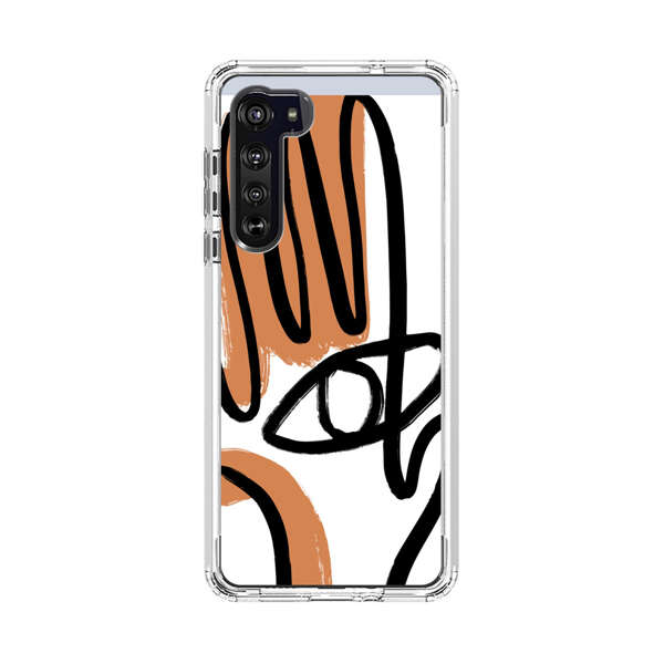 Abstract Minimalist Hand with Eye Motorola Edge (2020) Case