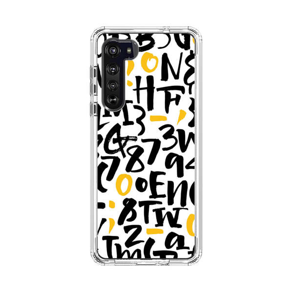 Abstract Typography Letter Number Pattern Motorola Edge (2020) Case