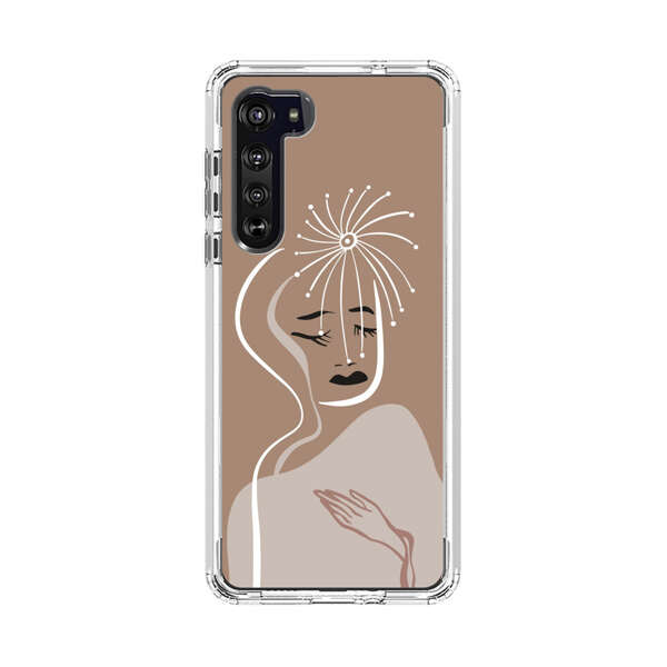 Artistic Abstract Portrait with Serene Face Motorola Edge (2020) Case