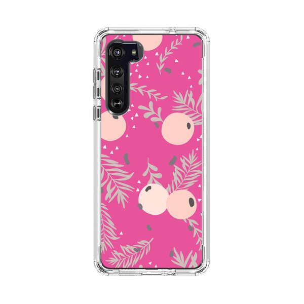 Berries Floral Pattern Pink Background Motorola Edge (2020) Case