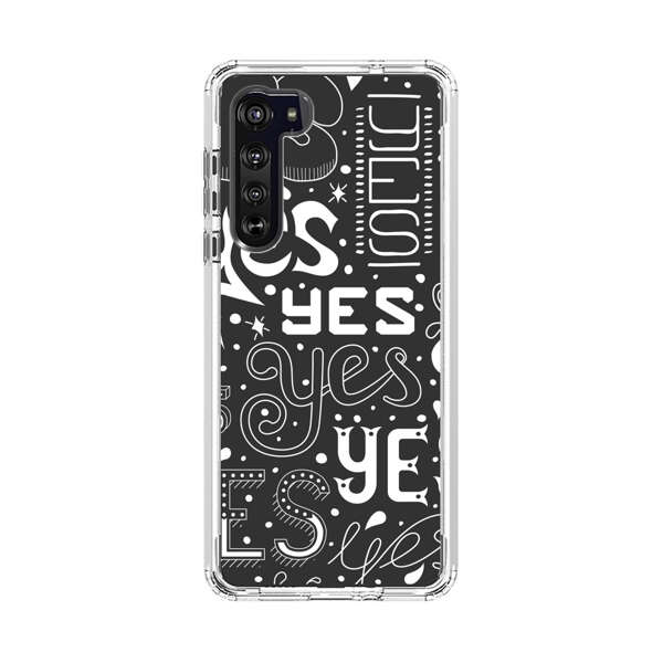 Bold Playful Typography Yes Pattern Motorola Edge (2020) Case