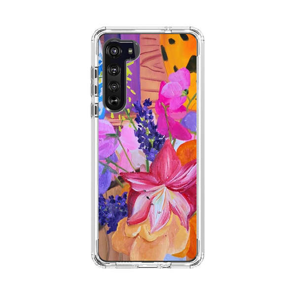 Bright Vibrant Floral Still Life Motorola Edge (2020) Case