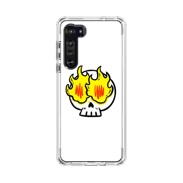 Cartoon Skull with Flames Motorola Edge (2020) Case