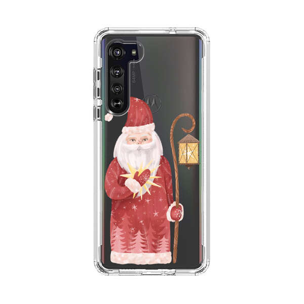 Charming Santa Claus Holding Glowing Heart and Lantern Motorola Edge (2020) Case