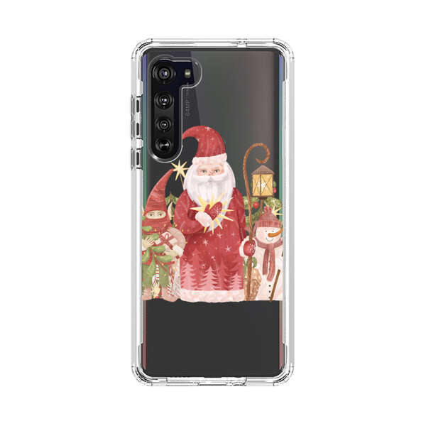 Christmas Santa Elf Snowman Festive Illustration Motorola Edge (2020) Case