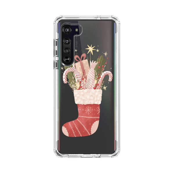 Christmas Stocking with Gifts and Candy Canes Motorola Edge (2020) Case