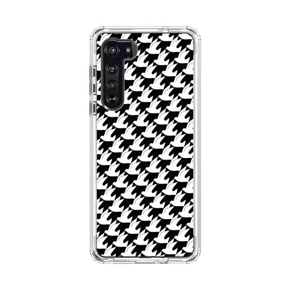 Classic Black and White Houndstooth Pattern Motorola Edge (2020) Case