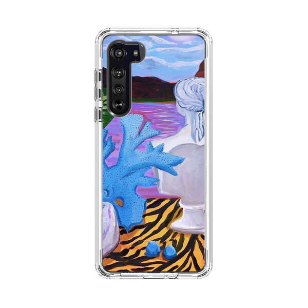 Classical Statues and Tropical Plants by the Ocean Motorola Edge (2020) Case