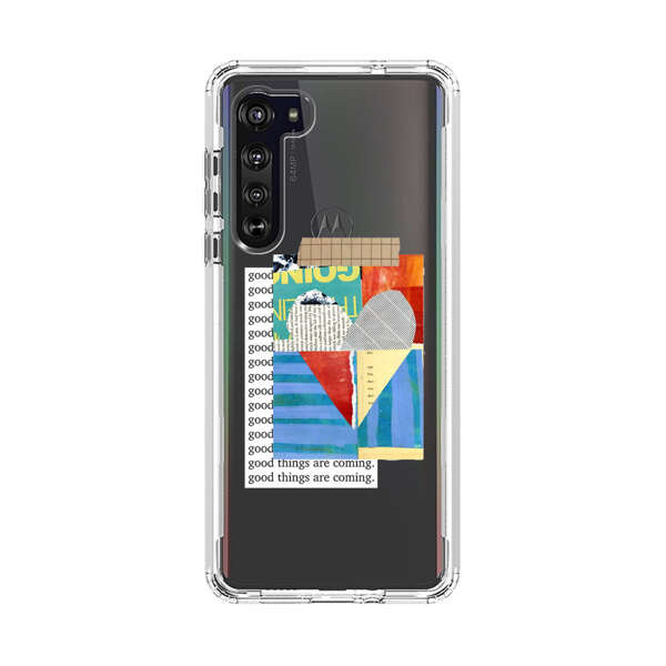 Colorful Abstract Collage with Geometric Shapes Motorola Edge (2020) Case