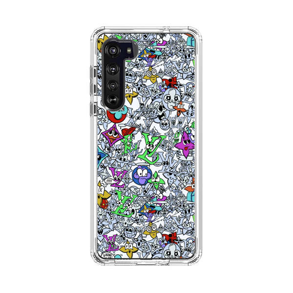 Colorful Cartoon Graffiti Pattern Motorola Edge (2020) Case