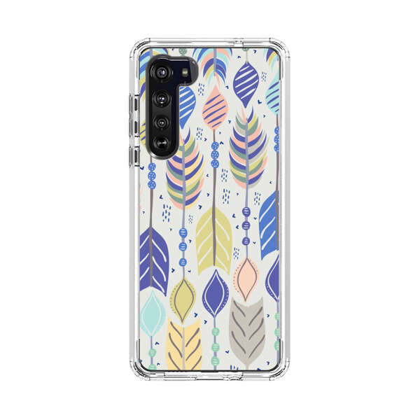 Colorful Feathers Pattern Pastel Motorola Edge (2020) Case