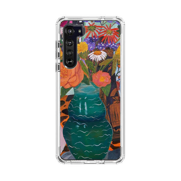 Colorful Still Life with Flower Vases and Shell Motorola Edge (2020) Case