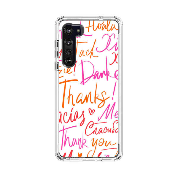 Colorful Thank You Multilingual Pattern Motorola Edge (2020) Case