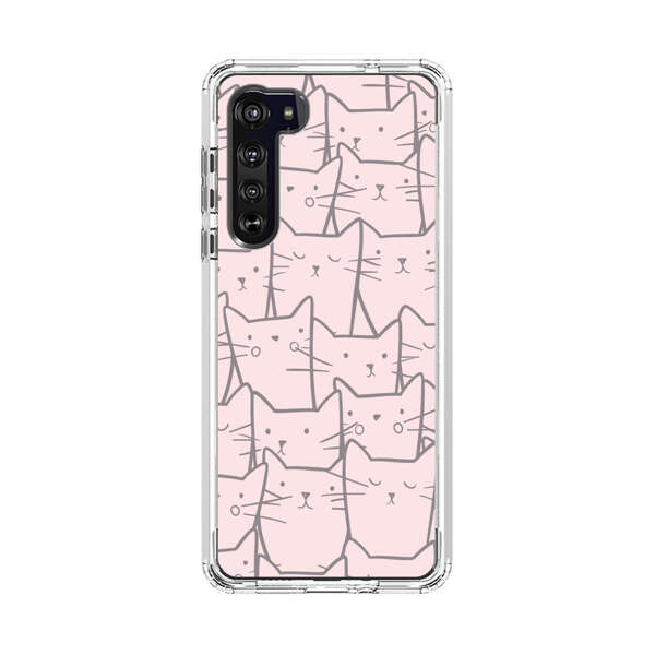 Cute Hand Drawn Cat Pattern Motorola Edge (2020) Case