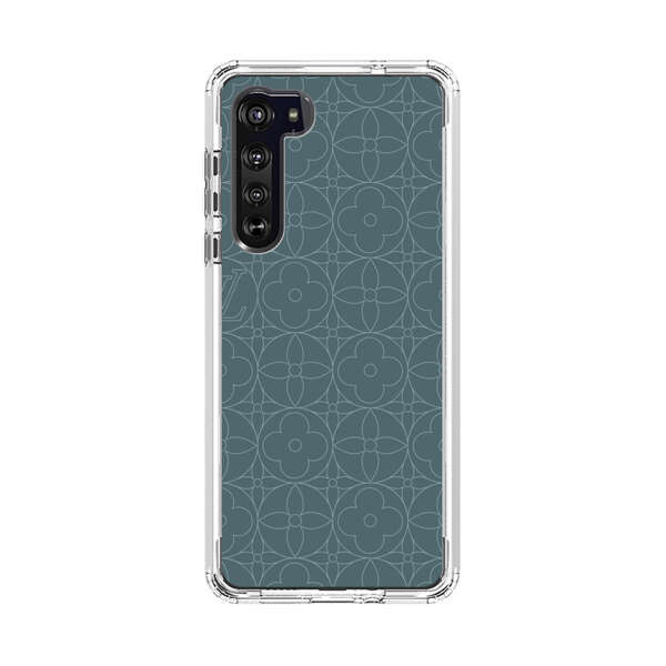 Elegant Blue Geometric Floral Pattern Motorola Edge (2020) Case