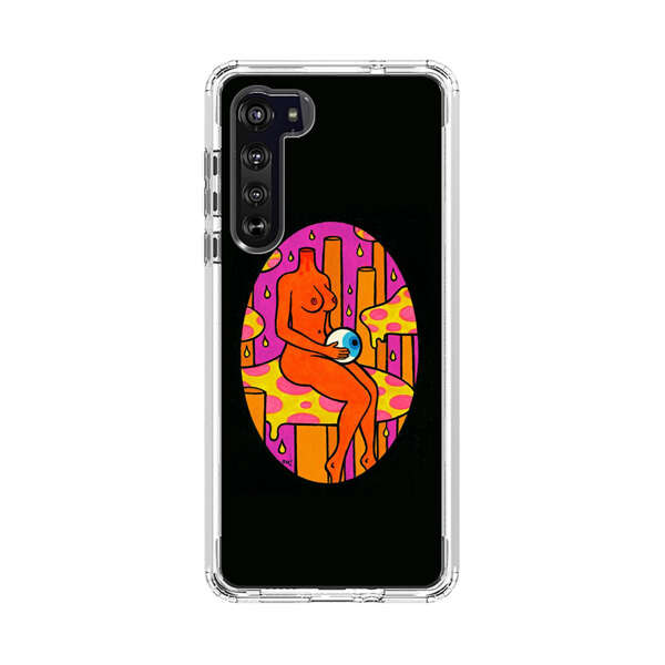 Faceless Nude Figure Holding Sphere Abstract Art Motorola Edge (2020) Case