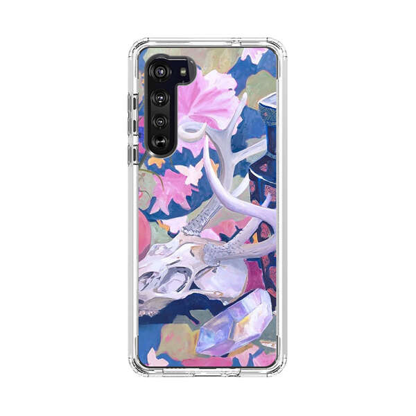 Floral Ornate Vases with Antlers Skull and Crystal Motorola Edge (2020) Case