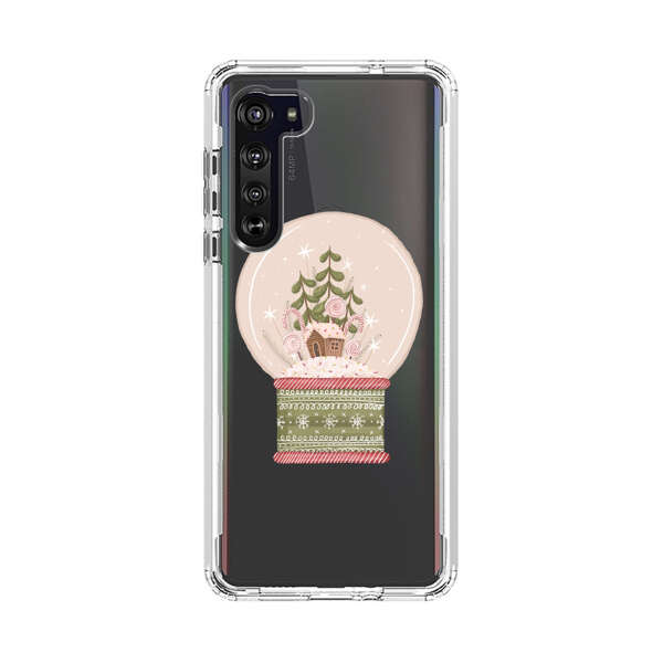 Holiday Snow Globe with Gingerbread House Motorola Edge (2020) Case
