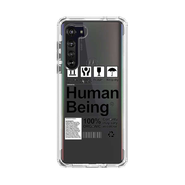 Human Being Fragile Label Design Motorola Edge (2020) Case