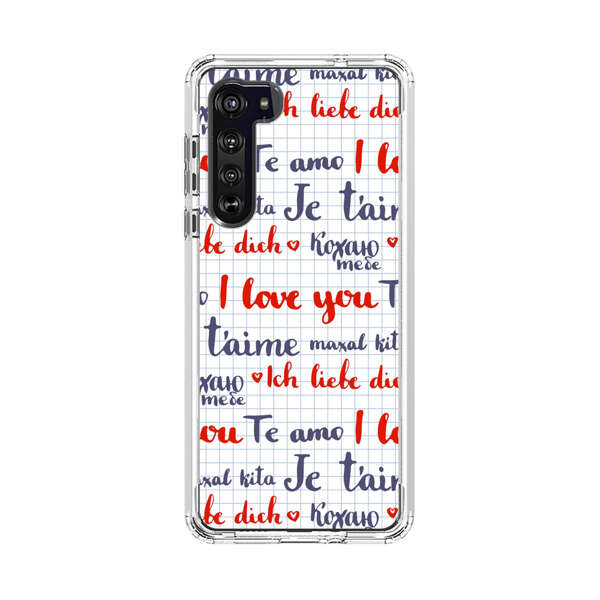 Love Message Multilingual Pattern Motorola Edge (2020) Case