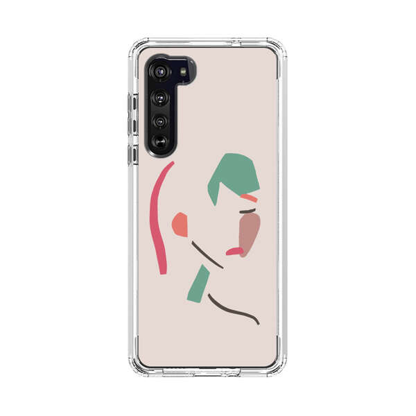 Minimalist Abstract Line Art Woman Face Motorola Edge (2020) Case