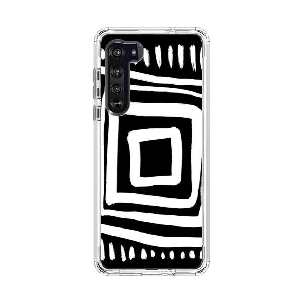Minimalist Geometric Black and White Design Motorola Edge (2020) Case