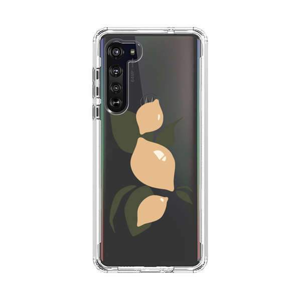Minimalistic Beige Lemons with Green Leaves Motorola Edge (2020) Case