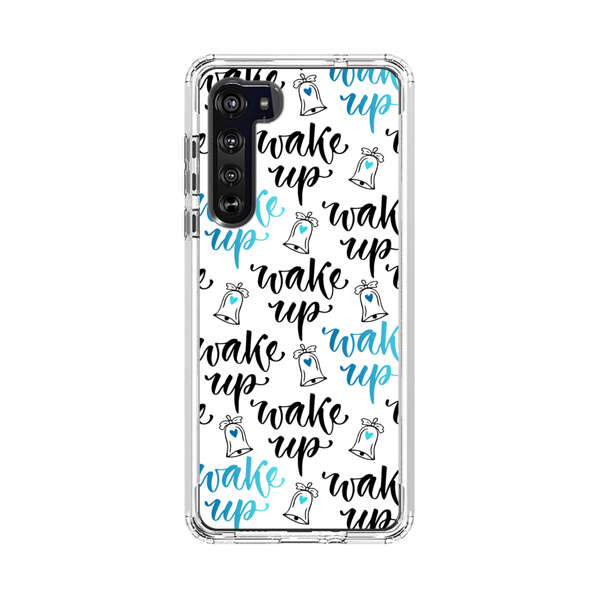 Motivational wake up call lettering pattern Motorola Edge (2020) Case