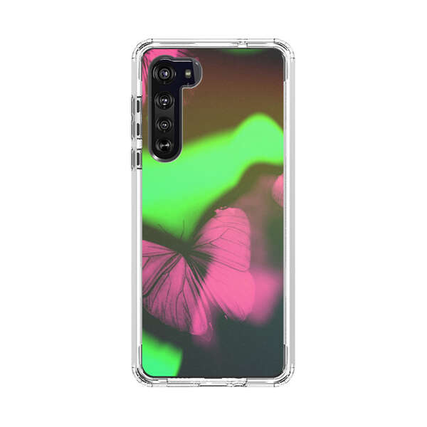 Pink Butterflies Green Background Motorola Edge (2020) Case