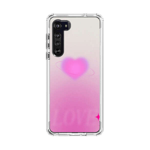 Pink Glowing Heart Love Sparkle Motorola Edge (2020) Case