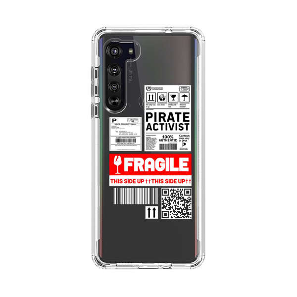 Pirate Activist Fragile Shipping Label Motorola Edge (2020) Case