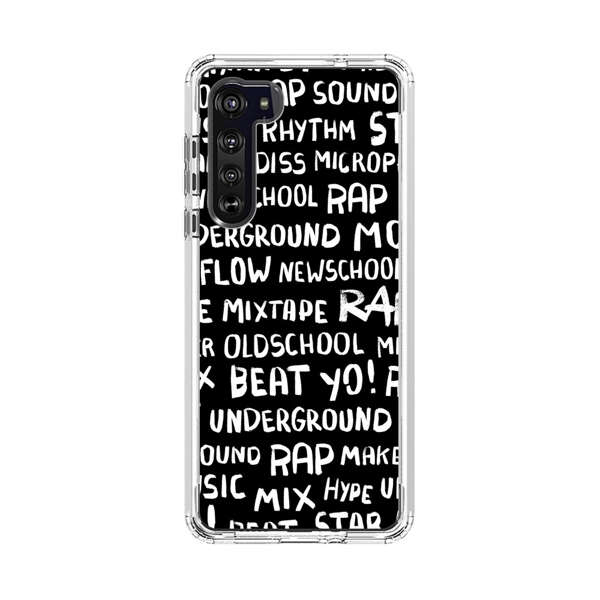 Rap Hip Hop Words Collage Motorola Edge (2020) Case