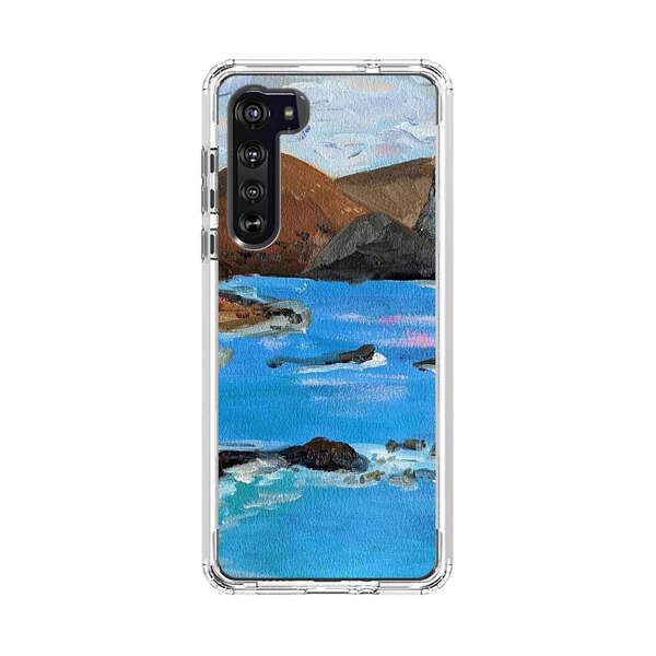 Rocky Coastline Ocean Painting Motorola Edge (2020) Case