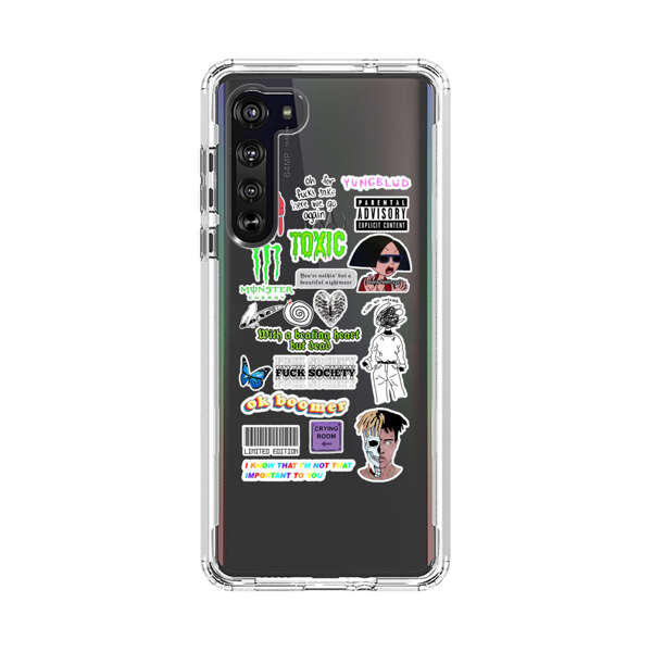 Sticker Collage Edgy Expressive Pop Culture Motorola Edge (2020) Case