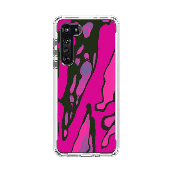 Vibrant Abstract Magenta Black Pattern Motorola Edge (2020) Case