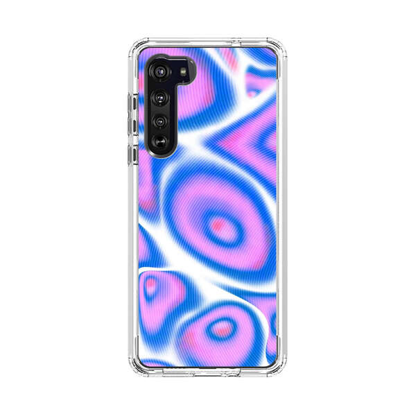 Vibrant Abstract Pink and Blue Swirl Pattern Motorola Edge (2020) Case