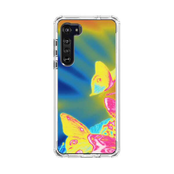 Vibrant Colorful Neon Butterflies Abstract Motorola Edge (2020) Case