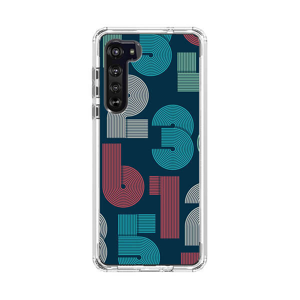 Vibrant Seamless Pattern of Colorful Stylized Numbers Motorola Edge (2020) Case