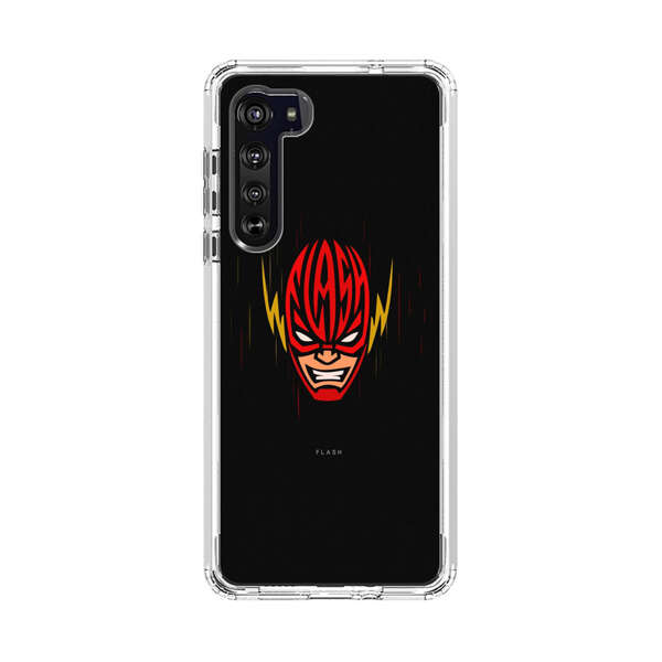 Vibrant Superhero Face with Lightning Bolts Motorola Edge (2020) Case