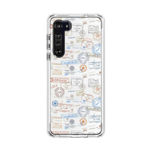 Vintage Passport Stamps Pattern Motorola Edge (2020) Case