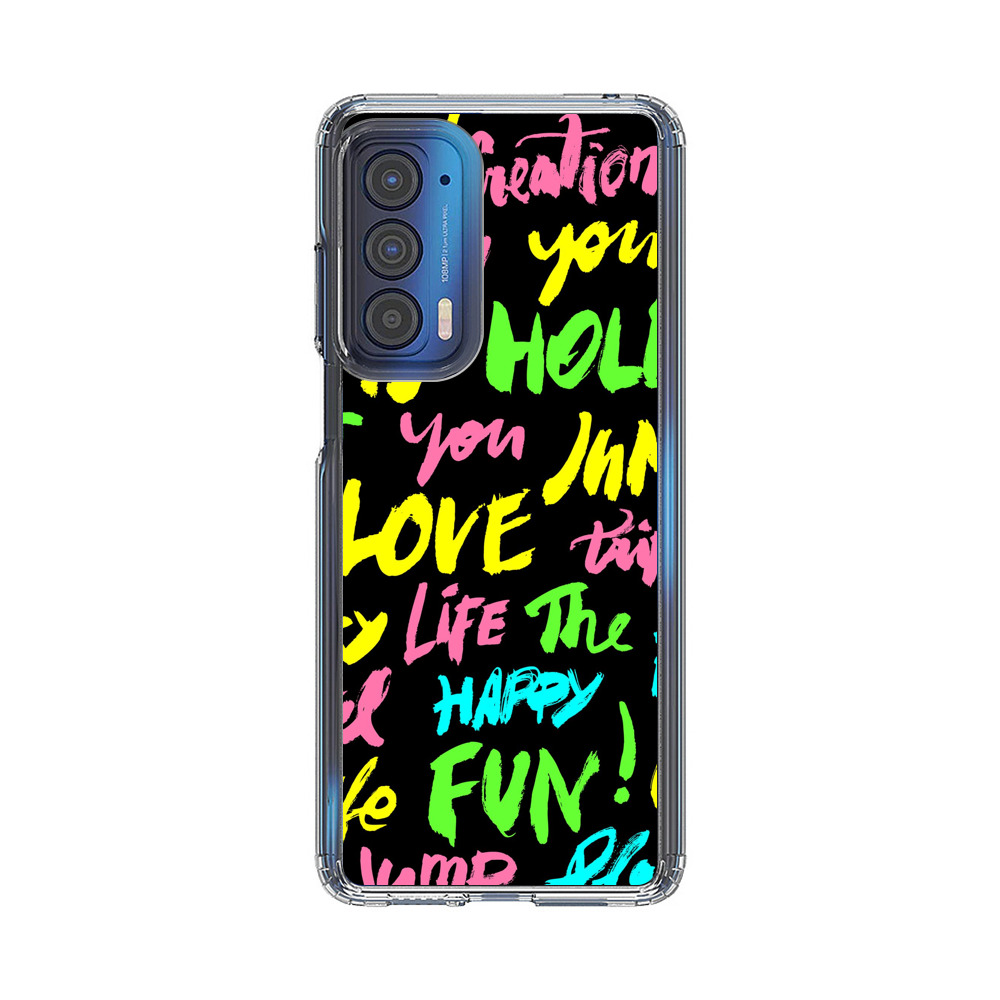 Colorful Positive Motivational Words Pattern Motorola Edge (2021) Case