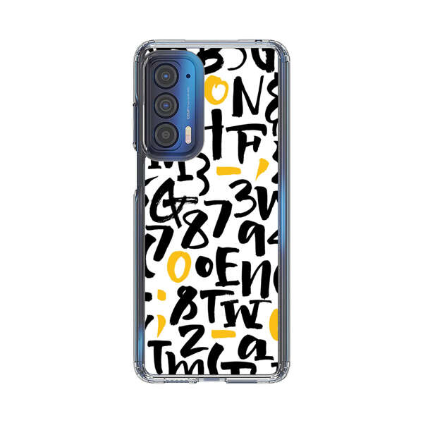 Abstract Typography Letter Number Pattern Motorola Edge (2021) Case